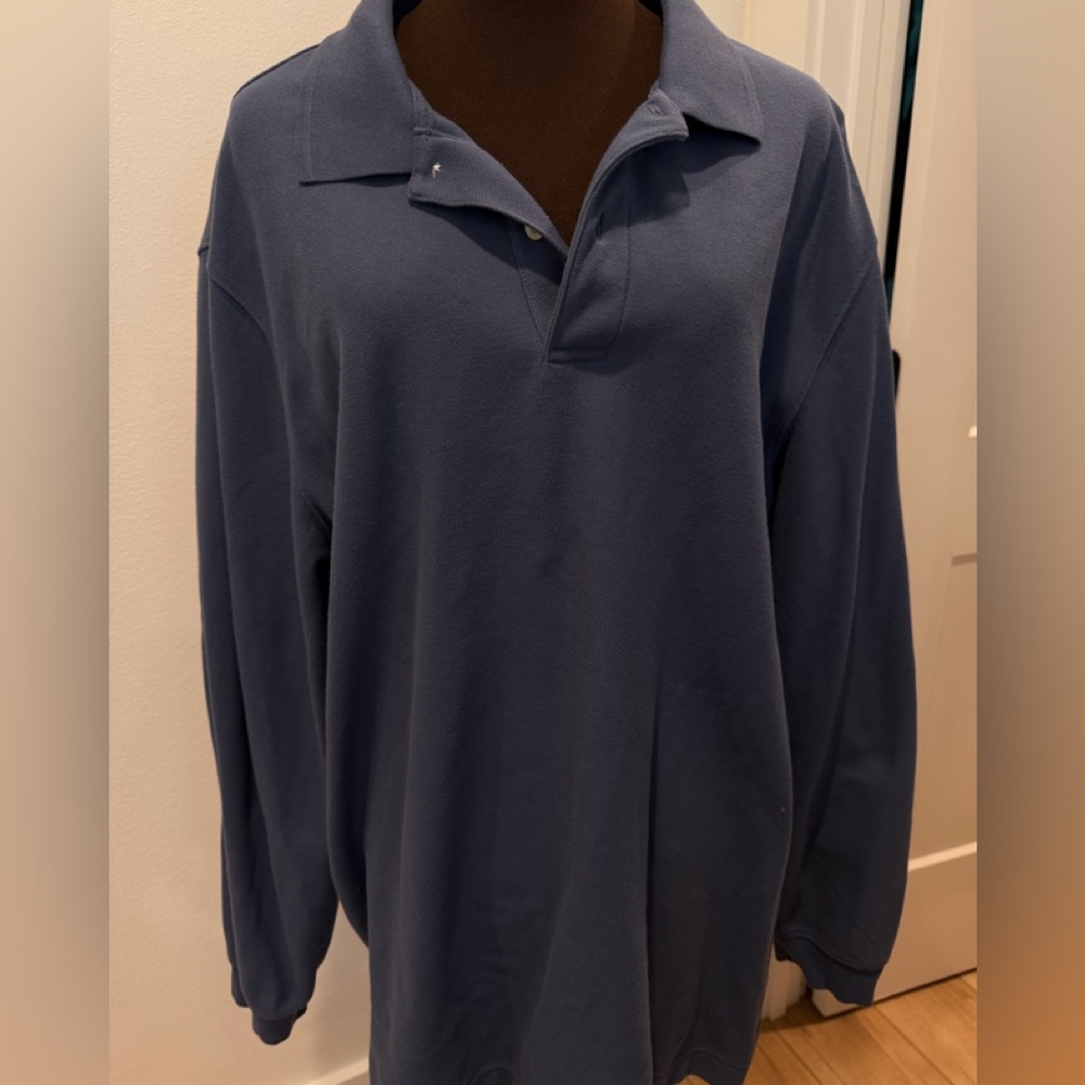 L.L. Bean Men's Long-Sleeve Polo Shirt - Slate Blue.  Size X-Large TALL.